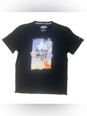 Sz M Bkys Black Graphic Tee - "Be Your Self"